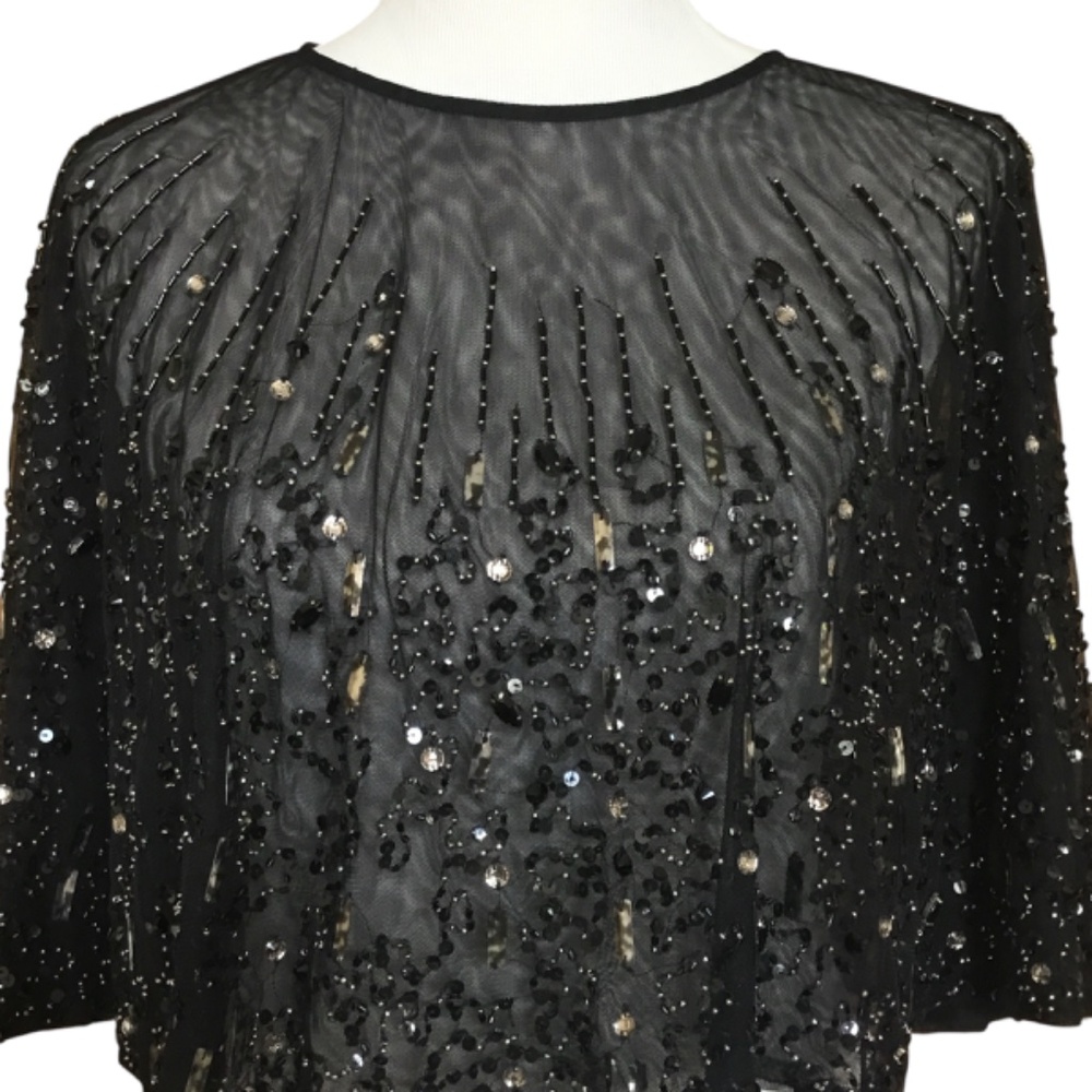 Mac Duggal Beaded Mini Capelet - Picture 8 of 12